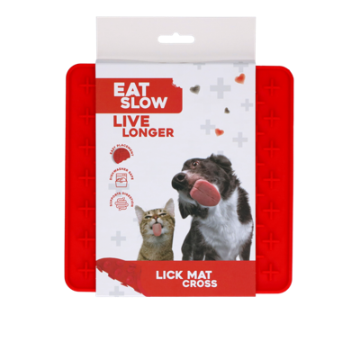 Eat Slow Live Longer Lick Mat Cross Rood