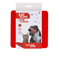 Eat Slow Live Longer Lick Mat Cross Rood - thumbnail