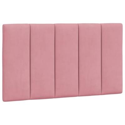 Bed met matras "Hanko" fluweel roze 90x190 cm