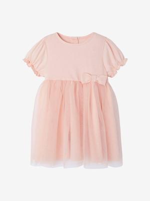 Tulle glitter jurk voor baby lichtroze