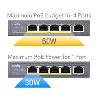 Cudy GS1005P netwerk-switch Gigabit Ethernet (10/100/1000) Power over Ethernet (PoE) Grijs - thumbnail