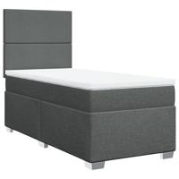 Boxspring met matras stof donkergrijs 120x190 cm - thumbnail