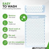 Tunturi Spijkermat met kussen - Acupressuur - Meditatie Mat - Acupunctuur Set - 68x42x2 cm - Lichtblauw - thumbnail