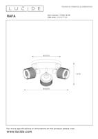 Lucide RAFA - Plafondspot - Ø 35 cm - 3xE14 - Zwart - thumbnail