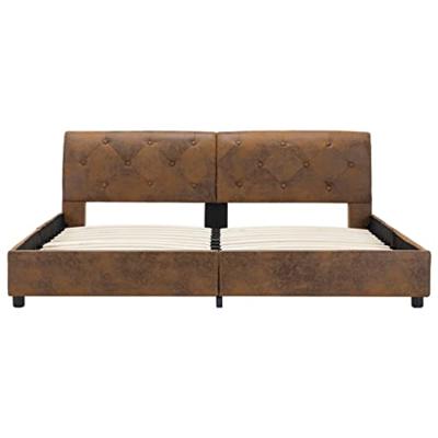 VidaXL Bedframe kunstsuède bruin 160x200 cm