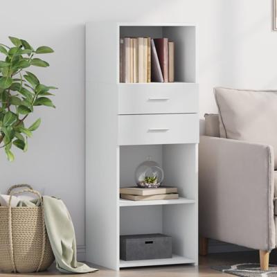 Hoge kast 45x42,5x124 cm bewerkt hout wit