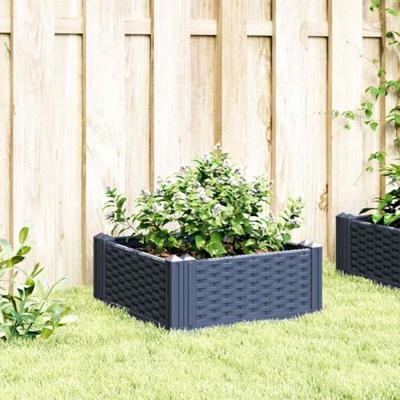 VidaXL Plantenbak met pinnen 42,5x42,5x28,5 cm polypropeen grijs