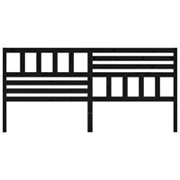 Hoofdbord 186x4x100 cm massief grenenhout zwart - thumbnail