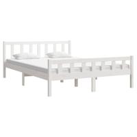 Bedframe massief hout wit 150x200 cm - thumbnail