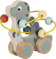 Small Foot - houten duwfiguur motoriekspiraal dino - thumbnail
