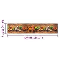 Keukenmat wasbaar kruidenprint 60x300 cm fluweel - thumbnail