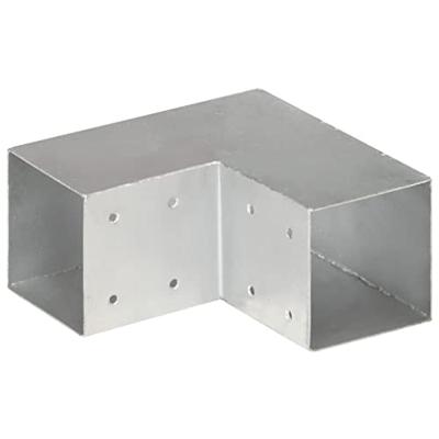 Paalverbindingen 4 st L-vorm 91x91 mm gegalvaniseerd metaal
