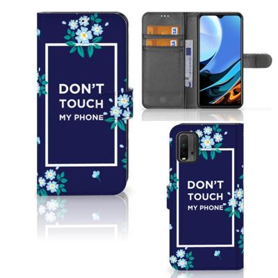 Xiaomi Redmi 9T | Poco M3 Portemonnee Hoesje Flowers Blue DTMP Xiaomi Redmi 9T | Poco M3 Portemonnee Hoesje Flowers Blue DTMP