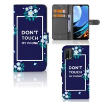 Xiaomi Redmi 9T | Poco M3 Portemonnee Hoesje Flowers Blue DTMP - thumbnail