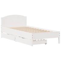 Bedframe zonder matras massief grenenhout wit 90x200 cm - thumbnail