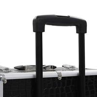 Make-up trolley aluminium zwart met krokodillenpatroon - thumbnail