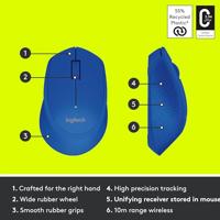Logitech Wireless Mouse M280 Blauw 2,4 GHz - thumbnail