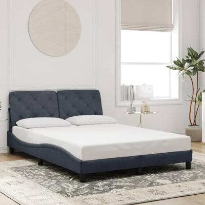 Bedframe zonder matras 140x190 cm fluweel donkergrijs