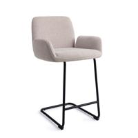 Jesper Home Barkruk 'Misaki' Arch Black, kleur Pretty Plaster (zithoogte 66cm) - thumbnail