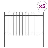 Tuinhek 5 pcs Grijs 8,5 x 0,8 m Poedercoating staal - thumbnail