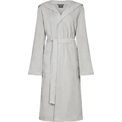 Cawö Cawo Dames Badjas extra licht met Capuchon 6140 silber 44