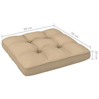 VidaXL Palletkussen 58x58x10 cm stof beige
