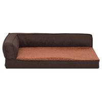 VidaXL Hondenbed ergonomisch linnen-look 60x42 cm fleece bruin - thumbnail