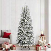 VidaXL Kunstkerstboom wit 240 cm pvc en plastic en staal en pe - thumbnail