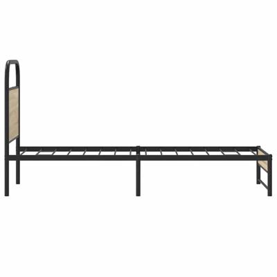 Bedframe zonder matras bewerkt hout gerookt eiken 107x203 cm - thumbnail