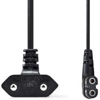 Nedis PCGB11055BK20 Stroomkabel Euro Male Iec-320-c7 Gehoekt Links Gehoekt Vernikkeld 2.00 M Rond Pvc Zwart Doos - thumbnail