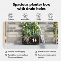 Tuin Bloempot Licht Grijs 40 x 40 x 126 cm Staal - thumbnail