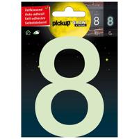 Glow in the dark Nummer 8 - 100 mm zelfklevend. - thumbnail