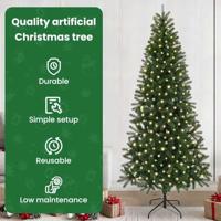 VidaXL Kunstkerstboom met 300 led met standaard groen 240 cm pe en pvc - thumbnail