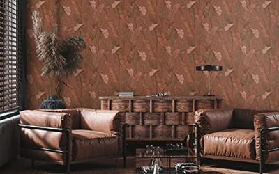 Livingwalls Metropolitan Stories. Travel Stories - Rood Bruin - Floral - 392181