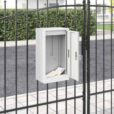 VidaXL Brievenbus met opslag met de deur wit 30 x 20 x 55 cm staal