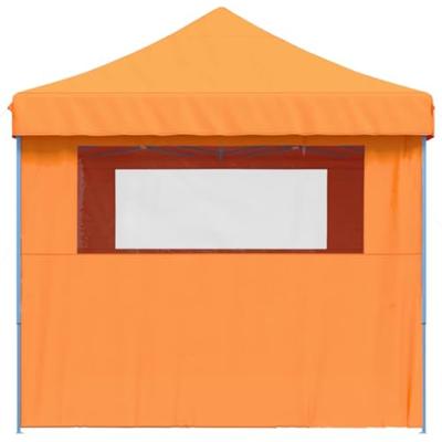 Partytent inklapbaar pop-up met 4 zijwanden oranje