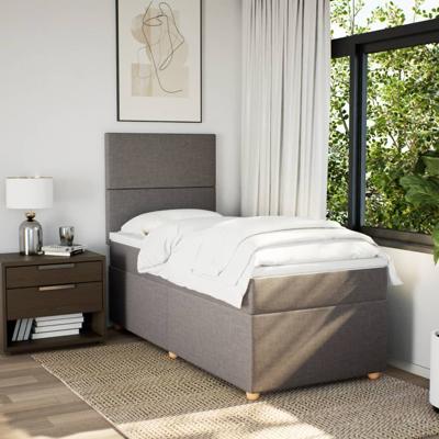 Boxspring met matras stof taupe 120x200 cm