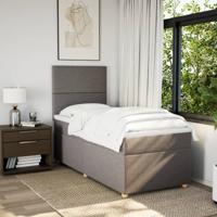 Boxspring met matras stof taupe 120x200 cm - thumbnail