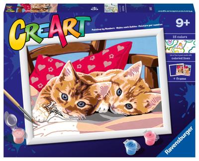 Ravensburger CreArt Schilderen op nummer twee knuffelige katten