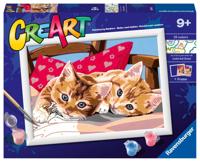 Ravensburger CreArt Schilderen op nummer twee knuffelige katten - thumbnail