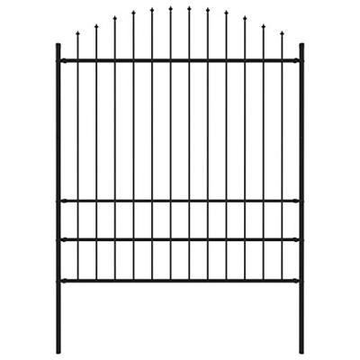 VidaXL Tuinhek met speren bovenkant (1,75-2)x1,7 m staal zwart