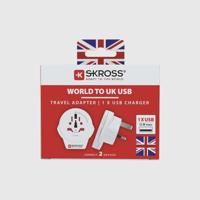 SKROSS World to UK USB, compacte adapterstekker, universele reisadapter, ook geschikt voor krachtige apparaten zoals laptops - thumbnail