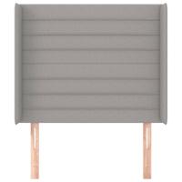 Hoofdbord met randen 83x16x118/128 cm stof lichtgrijs - thumbnail