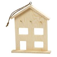 Creative sleutelkast Huis hout 20 x 17 cm blank per stuk - thumbnail