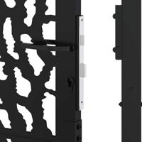 Poort met sporenontwerp 105x180 cm staal zwart - thumbnail
