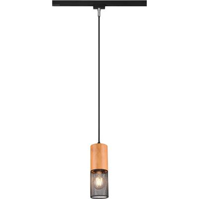 LED Railverlichting Hanglamp E27 - Mat Zwart Rond - Aluminium