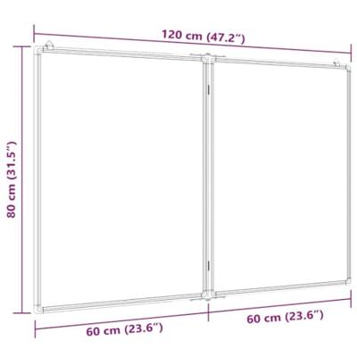 VidaXL Whiteboard magnetisch inklapbaar 120x80x1,7 cm aluminium