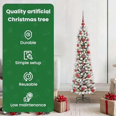 Kunstkerstboom met 150 LED Wit 120 cm PVC en Metaal en Plastic