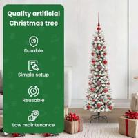 Kunstkerstboom met 150 LED Wit 120 cm PVC en Metaal en Plastic - thumbnail