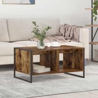 Salontafel Rook Eik 80 x 50 x 40 cm Bewerkt hout - thumbnail